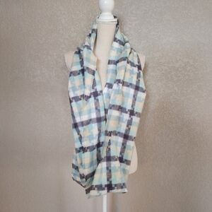 Adornments Soft plaid Infinity Scarf  mint color  New